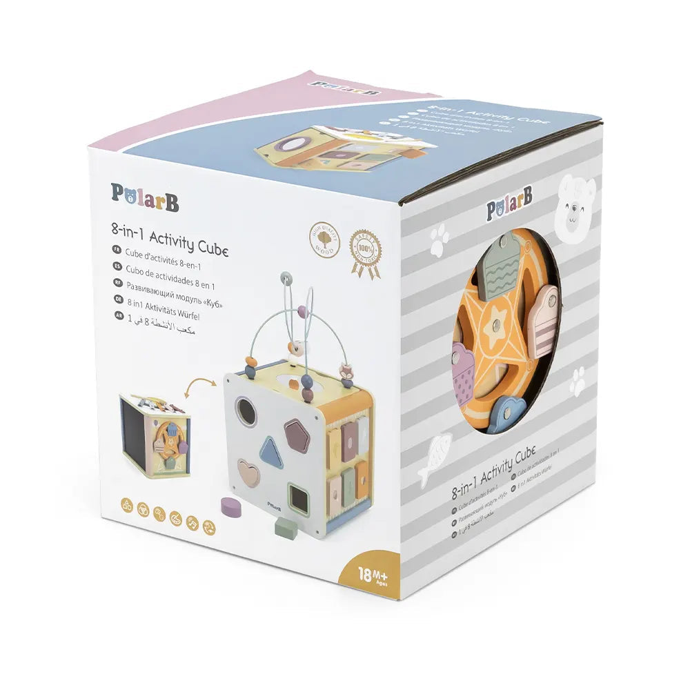 Wooden 8-in-1 Activity Cube