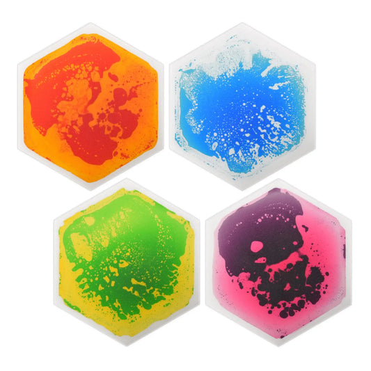Pressure Sensitive Color Changing Liquid Floor (4Pcs) Hexagonal Shaped