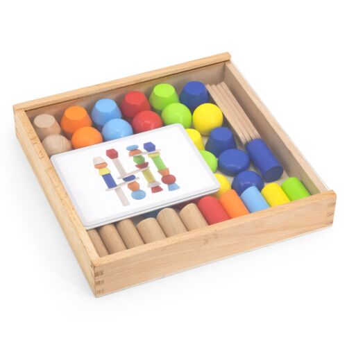 Wooden Geometric Blocks Puzzle (Set of 52 Pcs)