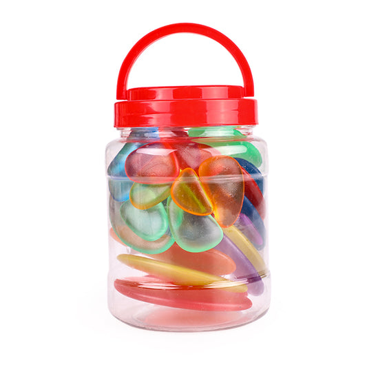 Rainbow Pebbles Transparent Sorting &  Stacking Stones