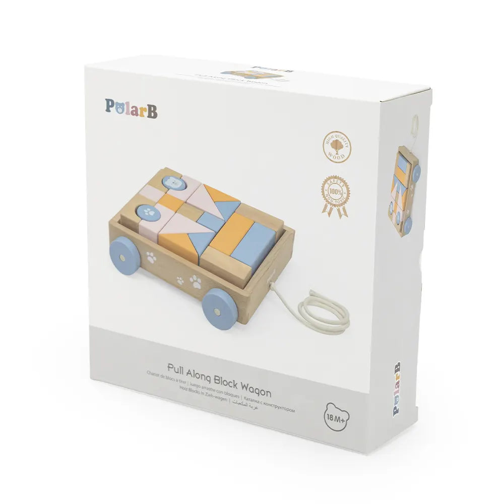 Pull Along Wagon with Wooden Blocks