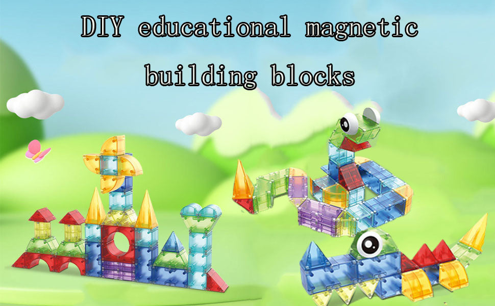 Children Magnetic Building Blocks With Light 132 pcs