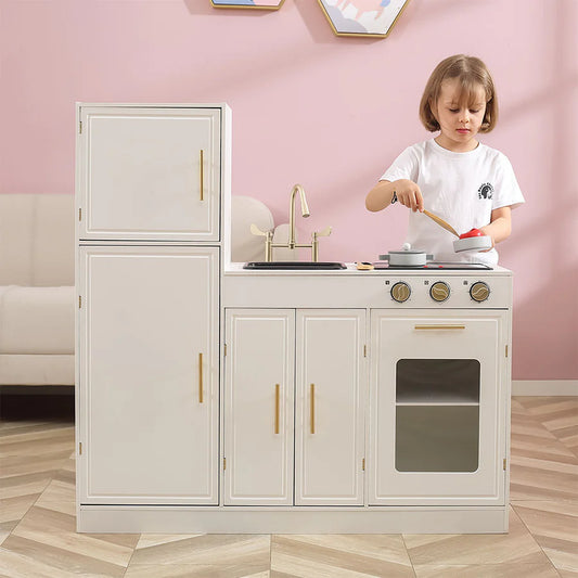 Classic White  & Pink Modern Kitchen W/ Light & Sound