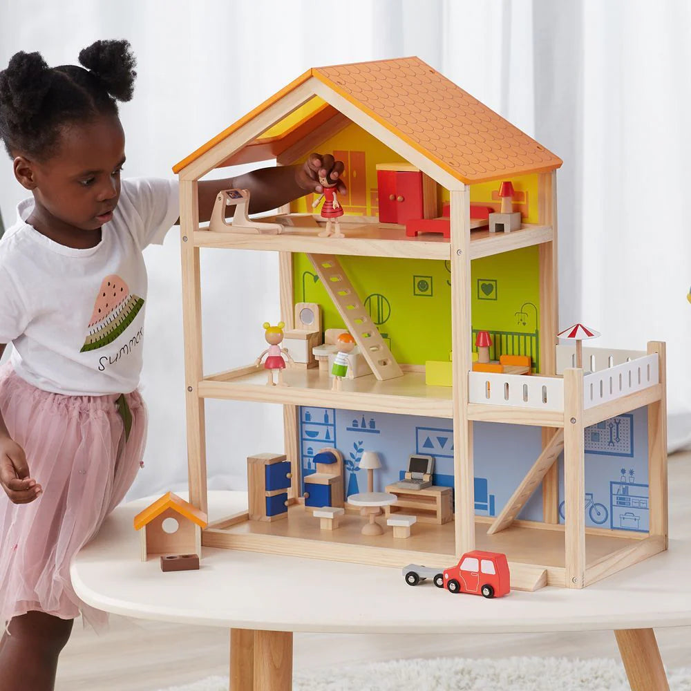 Wooden Dollhouse 3 Storey