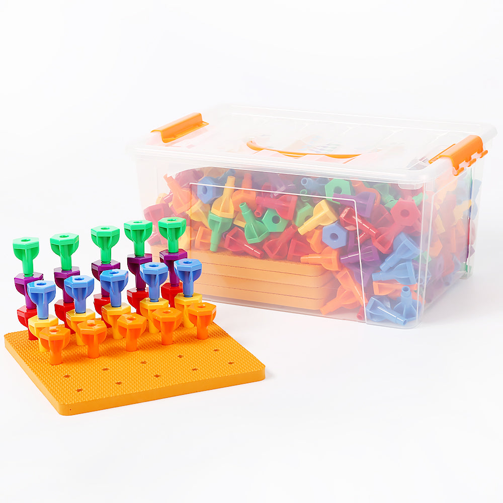 200 Pcs Children’s Nail Building Blocks & Peg Board