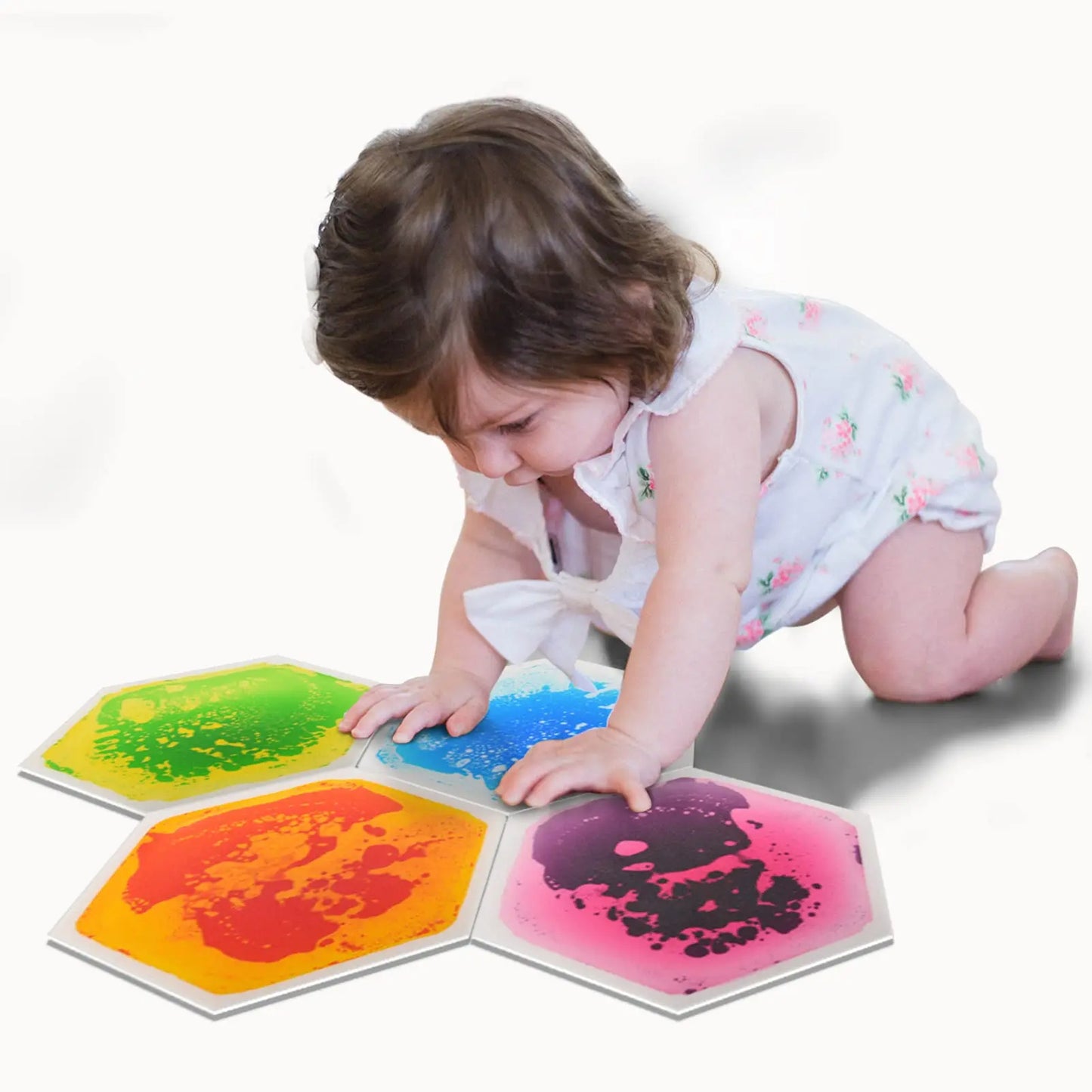 Pressure Sensitive Color Changing Liquid Floor (4Pcs) Hexagonal Shaped