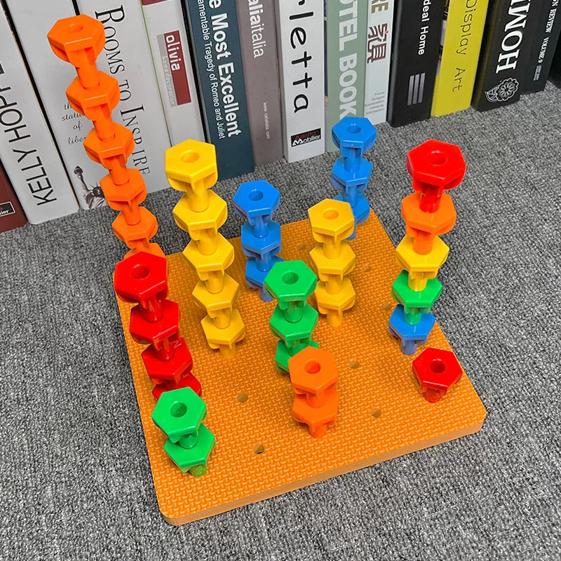 200 Pcs Children’s Nail Building Blocks & Peg Board
