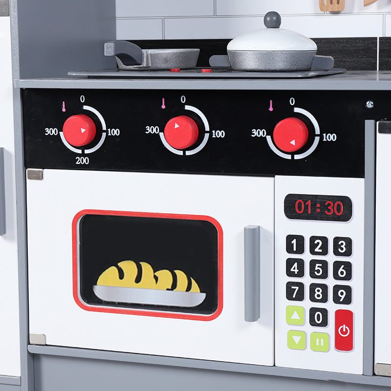 Giant Black & White Wooden Kitchen Play Set for Kids