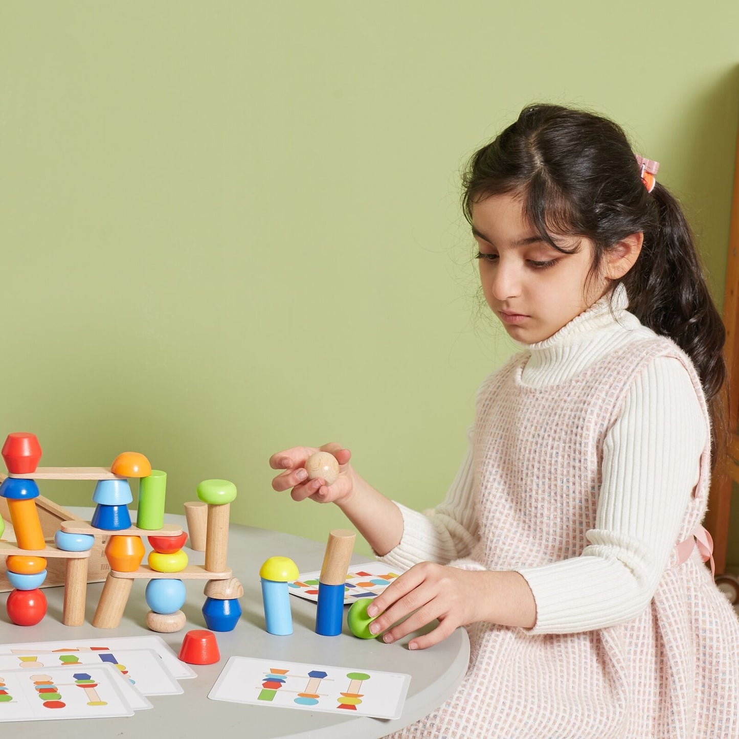 Wooden Geometric Blocks Puzzle (Set of 52 Pcs)