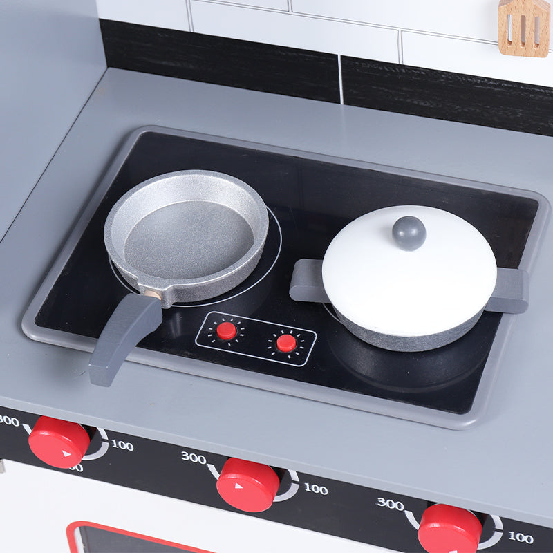 Giant Black & White Wooden Kitchen Play Set for Kids