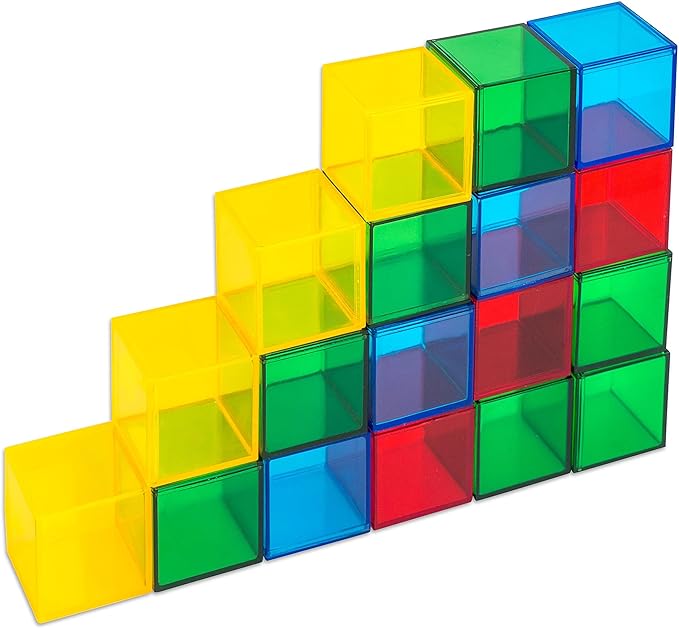 Transparent Colored Cubes 36 Pcs