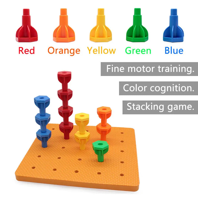 200 Pcs Children’s Nail Building Blocks & Peg Board