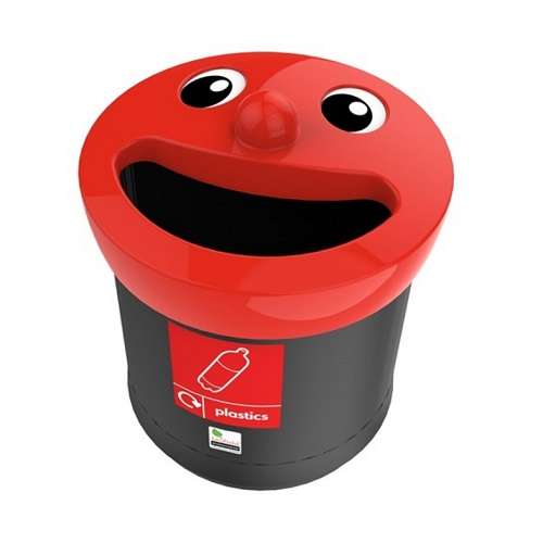 Novelty Smiley Face Recycling Bins(set of 3)with stand