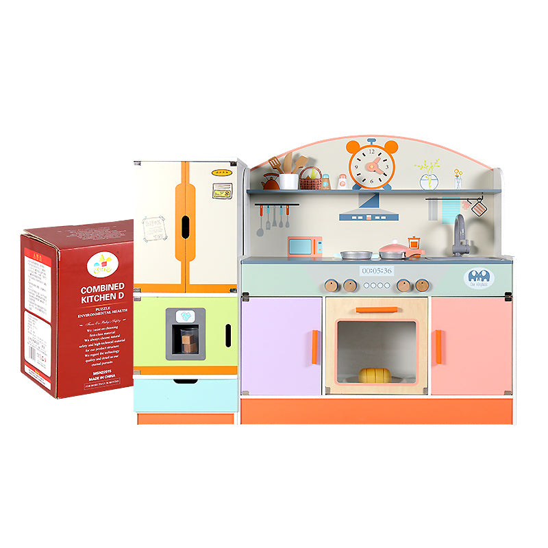 Multi Color Kitchen with Refrigerator