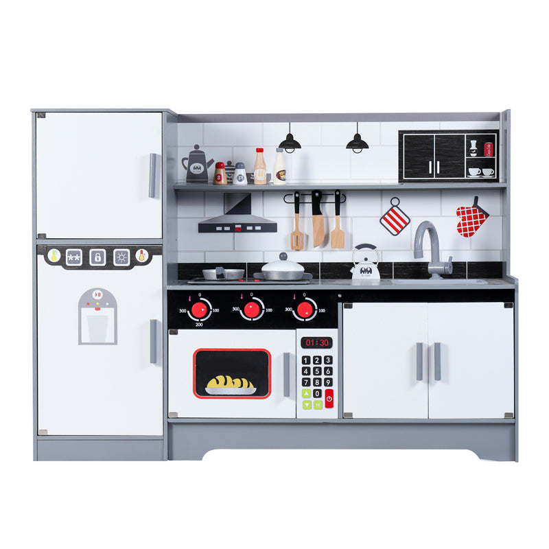 Giant Black & White Wooden Kitchen Play Set for Kids