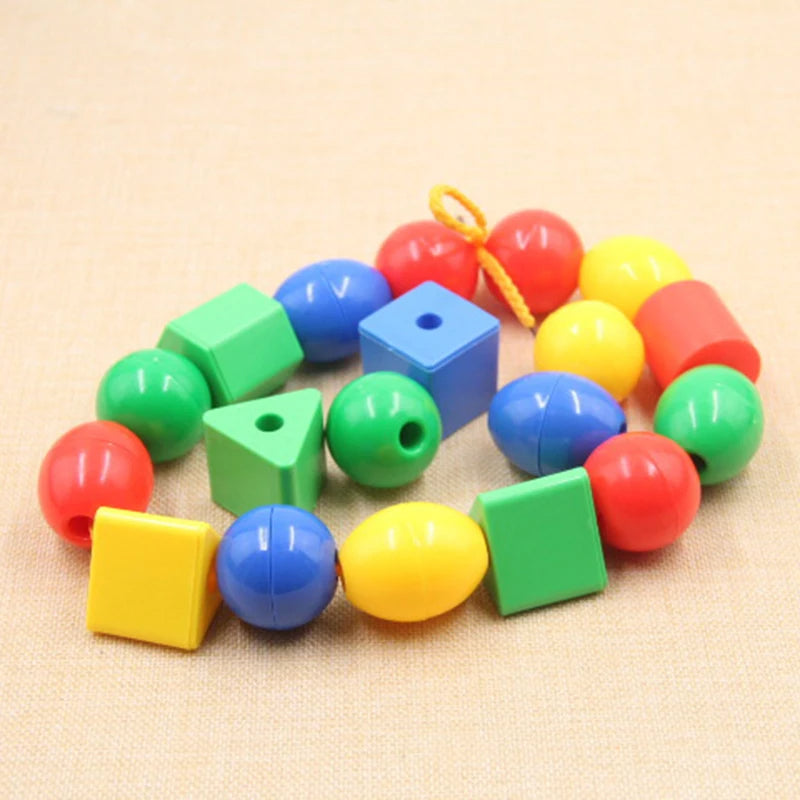 Jumbo Lacing Beads with String & Tote 54 Pcs