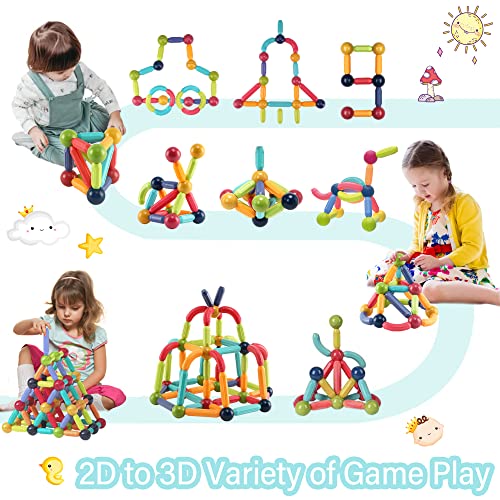 Magnetic Sticks 54 PCS | STEM Construction DIY Building Educational Toy Set