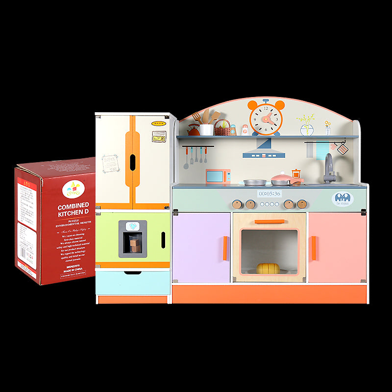 Multi Color Kitchen with Refrigerator