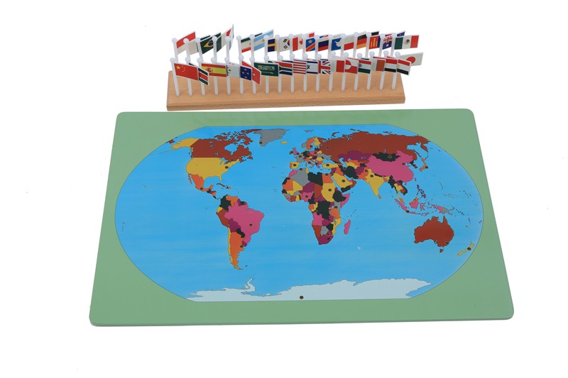 World Map, Flags and Stand