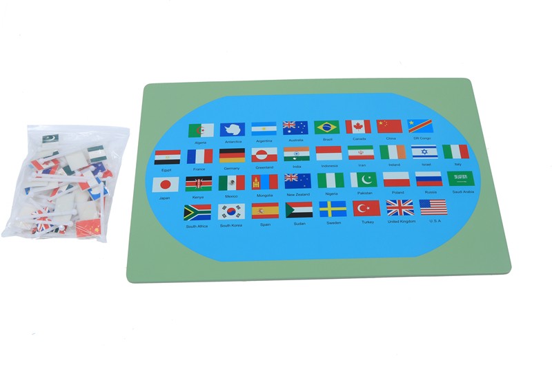 World Map, Flags and Stand