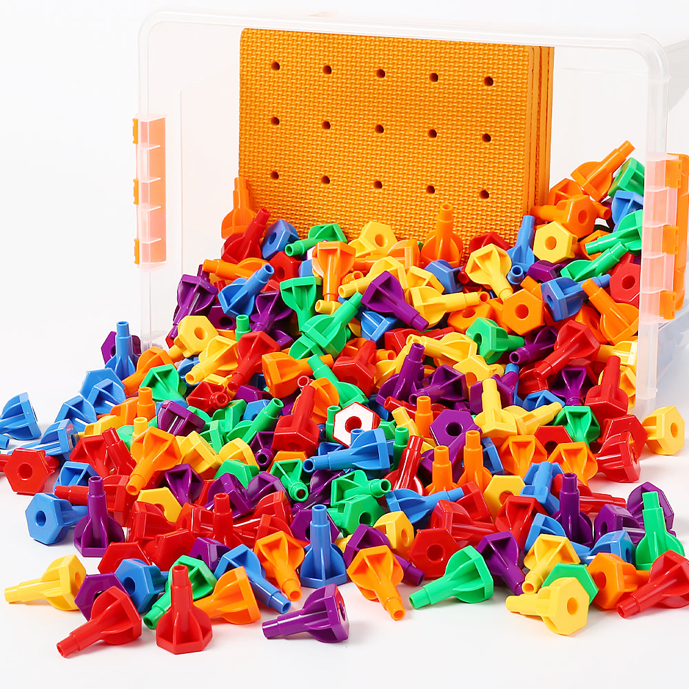 200 Pcs Children’s Nail Building Blocks & Peg Board