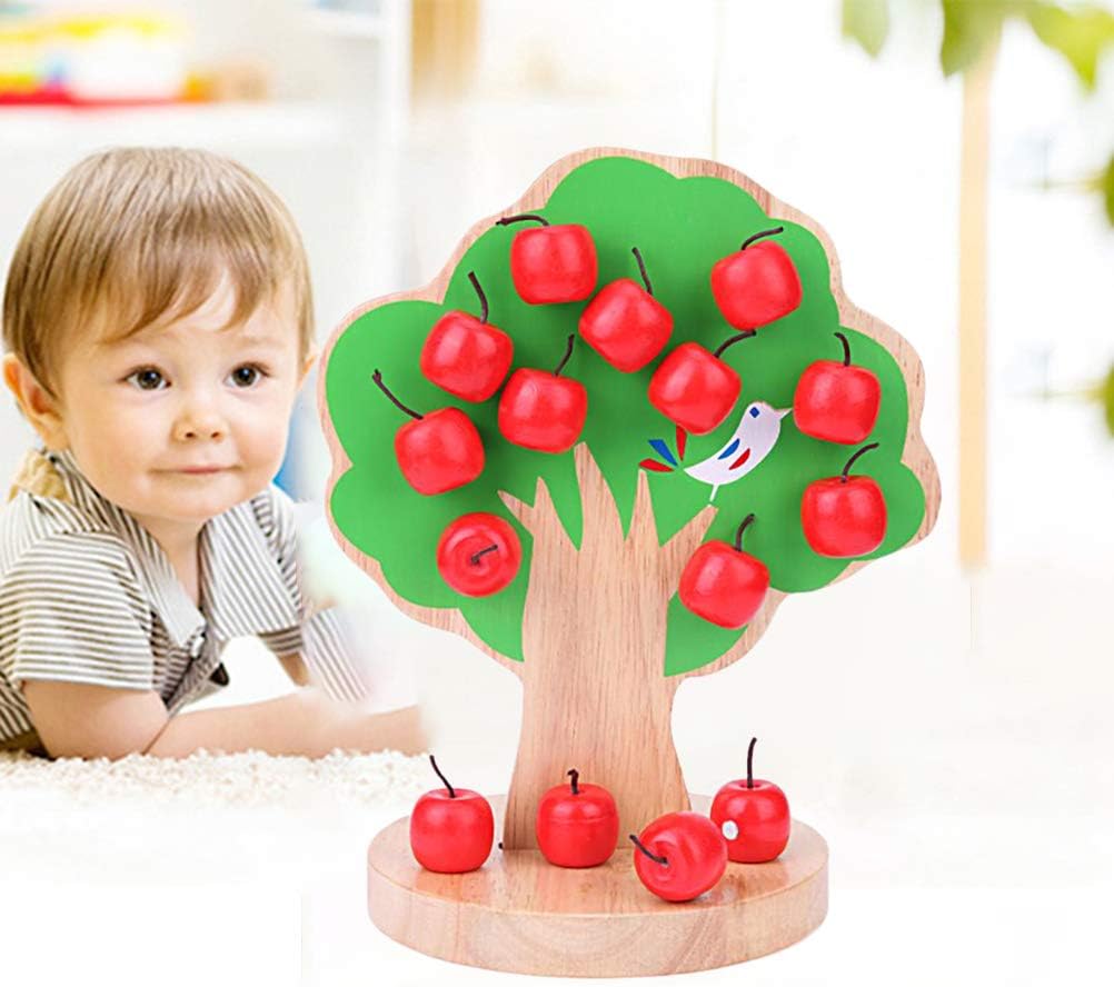 Wooden Apple Magnetic Tree