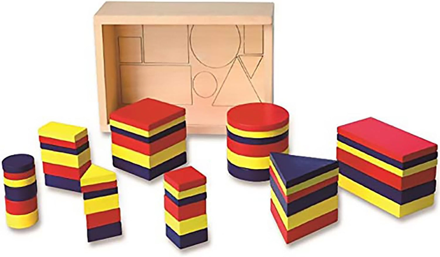 48 Pcs Wooden Logic Blocks in box