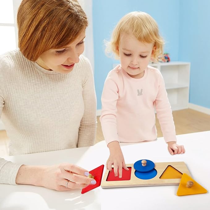 3 color shape board Knob Puzzle