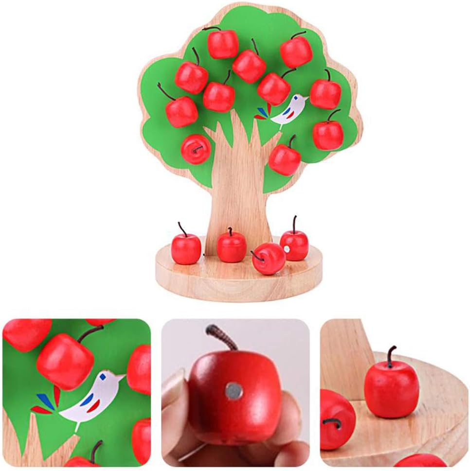 Wooden Apple Magnetic Tree