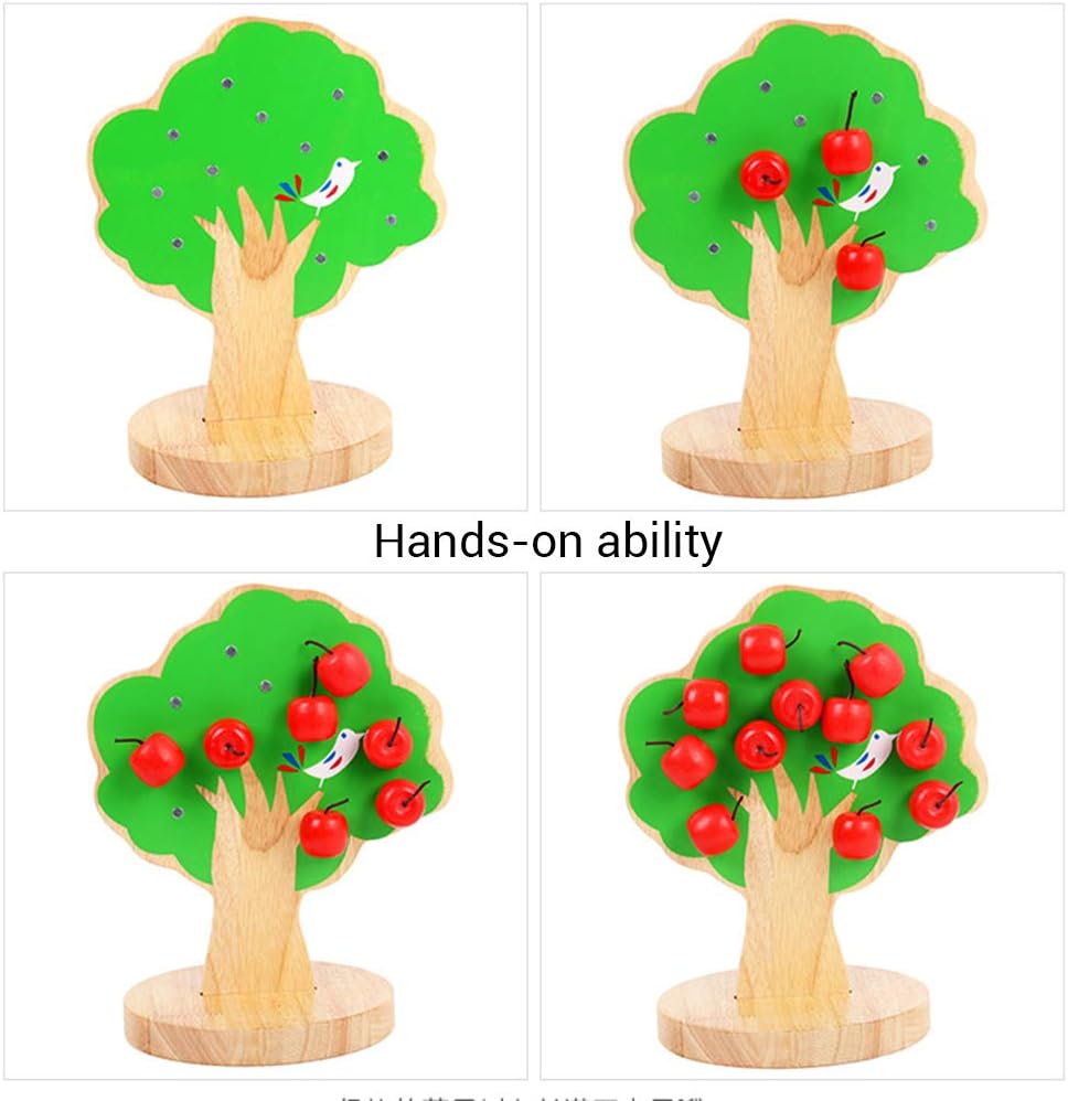 Wooden Apple Magnetic Tree