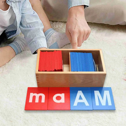Montessori Sandpaper English Letter Board Red Blue