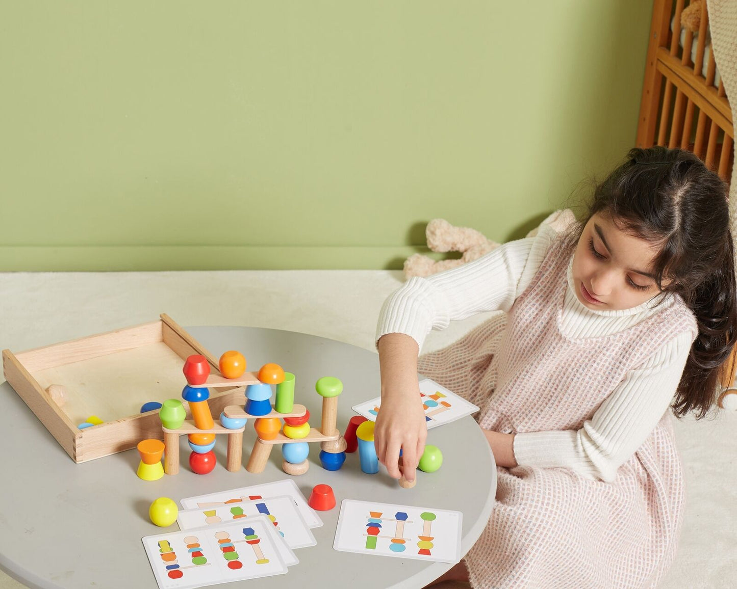 Wooden Geometric Blocks Puzzle (Set of 52 Pcs)