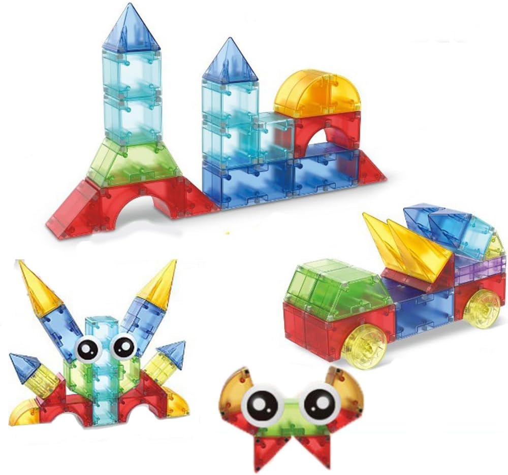 Children Magnetic Building Blocks With Light 132 pcs
