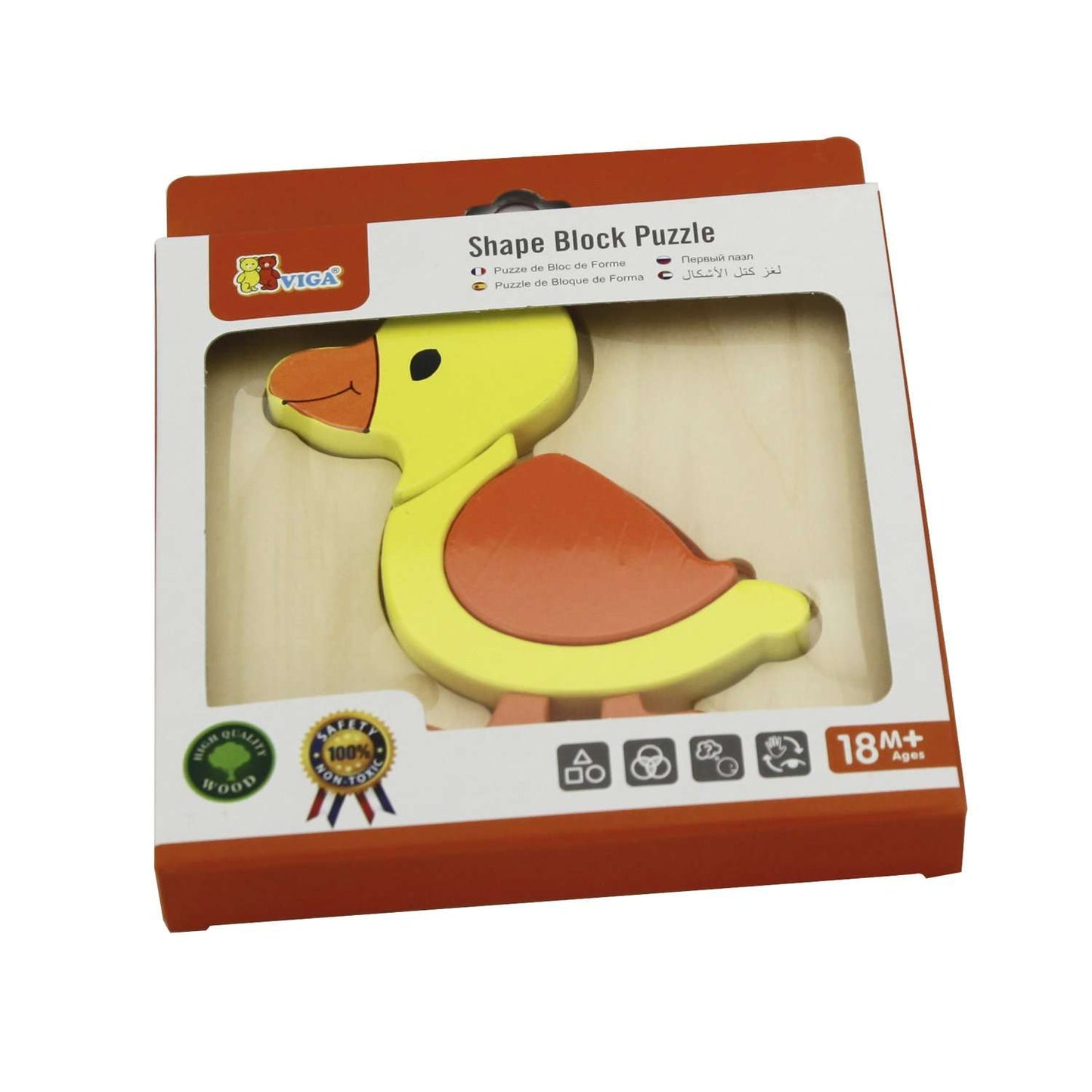 Wooden Shape Block Puzzle Duck
