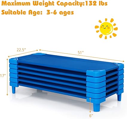 Kids Stackable Kiddie Cot, Toddler Size