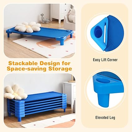 Kids Stackable Kiddie Cot, Toddler Size
