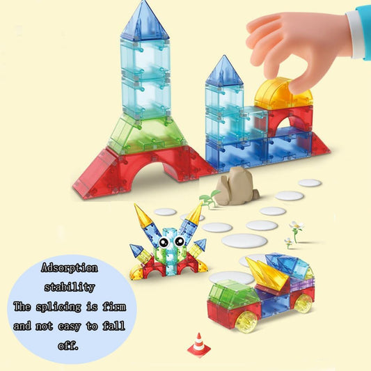 Children Magnetic Building Blocks With Light 132 pcs