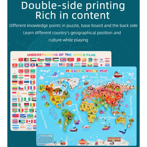 Magnetic Paradise World Map Jigsaw Puzzle for Kids