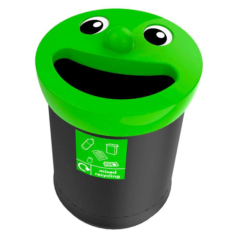 Novelty Smiley Face Recycling Bins(set of 3)with stand
