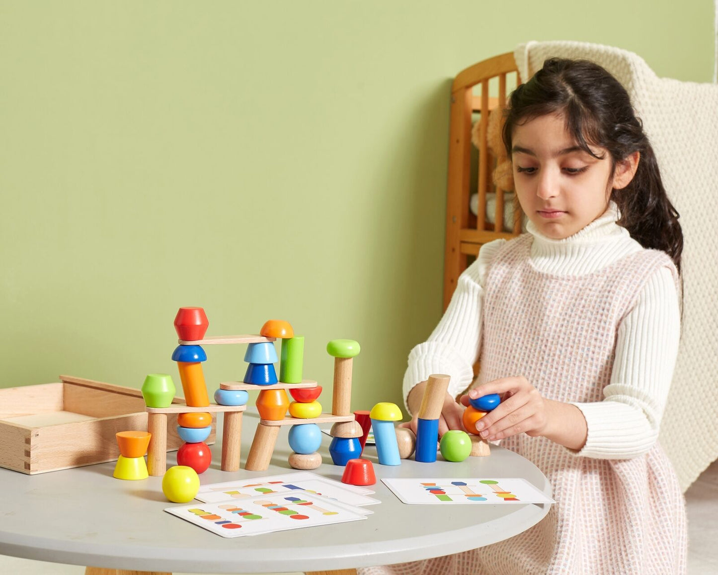 Wooden Geometric Blocks Puzzle (Set of 52 Pcs)