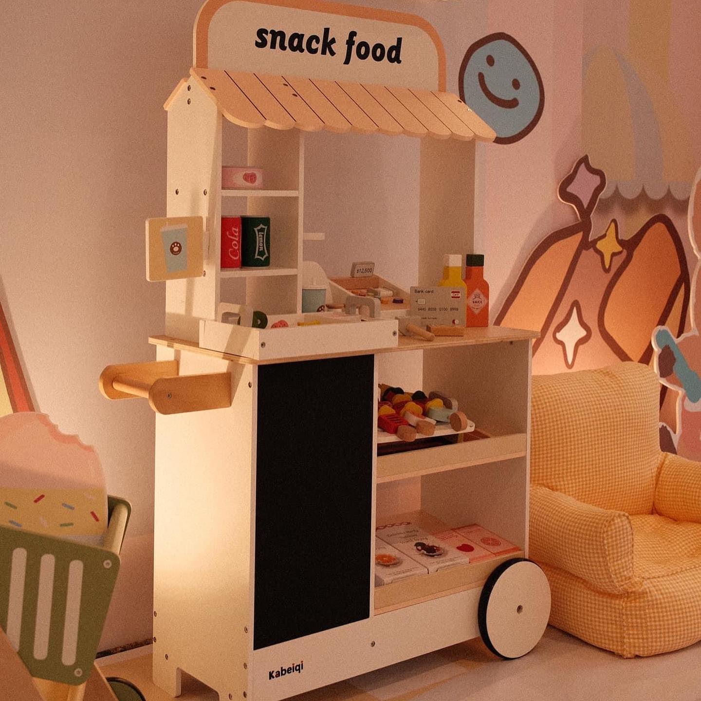 Wooden Snack Food Cart