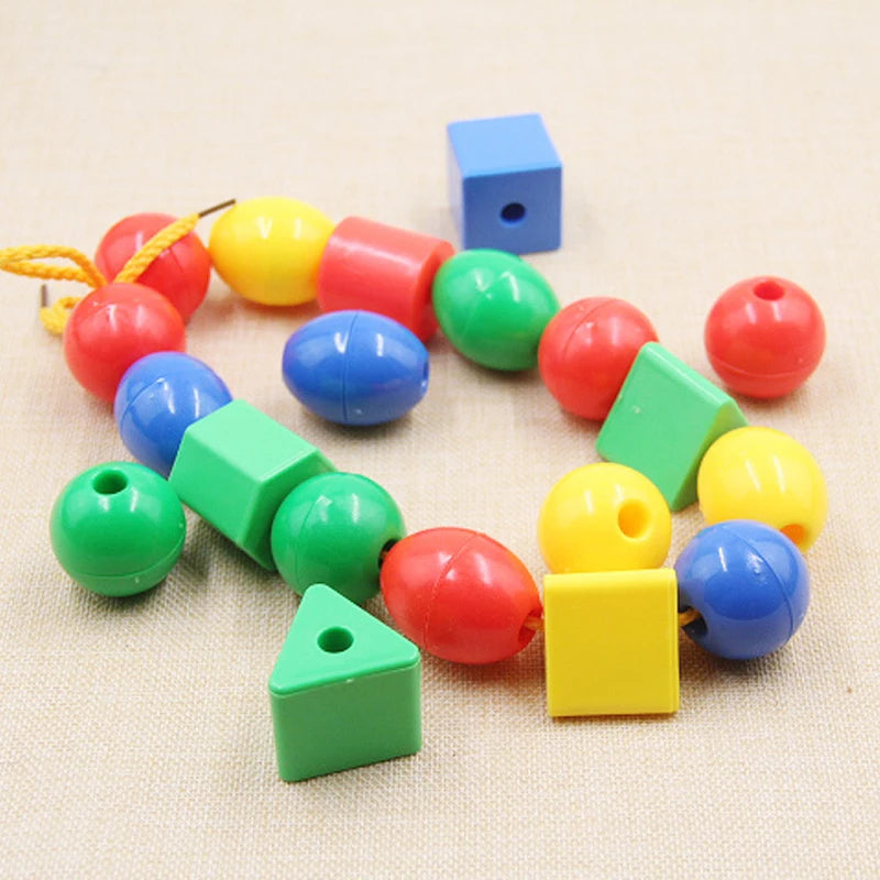 Jumbo Lacing Beads with String & Tote 54 Pcs