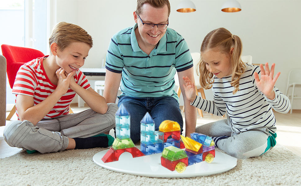 Children Magnetic Building Blocks With Light 132 pcs