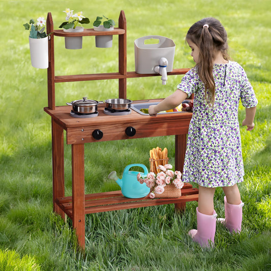 Wooden Outdoor Play Mud Kitchen