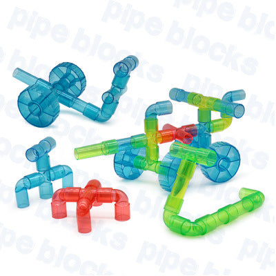 Transparent Water Pipe Building Blocks 48 Pcs