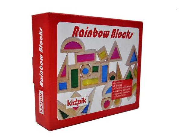 Kidpik Rainbow Wooden Blocks 24 Pcs
