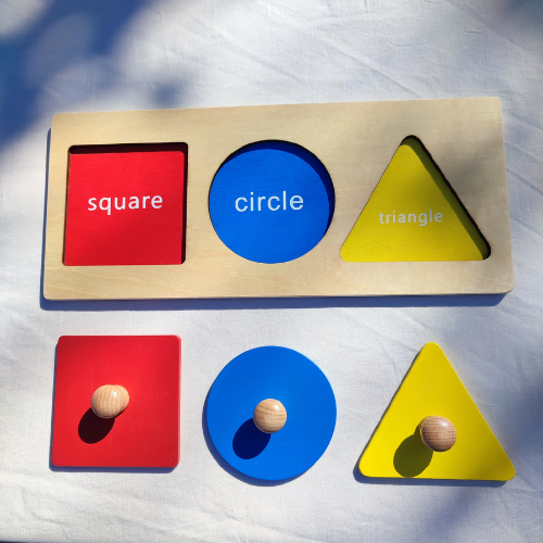 3 color shape board Knob Puzzle