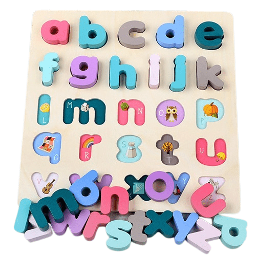 Lower Case Wooden Alphabet Puzzle Board