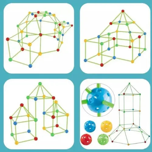 3D Tube House Building Blocks Play Set – 68 Pieces