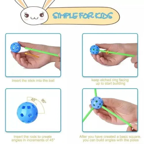 3D Tube House Building Blocks Play Set – 68 Pieces